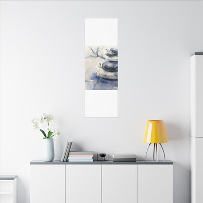 River Stones Watercolor Canvas Art | Cozy Japandi Art