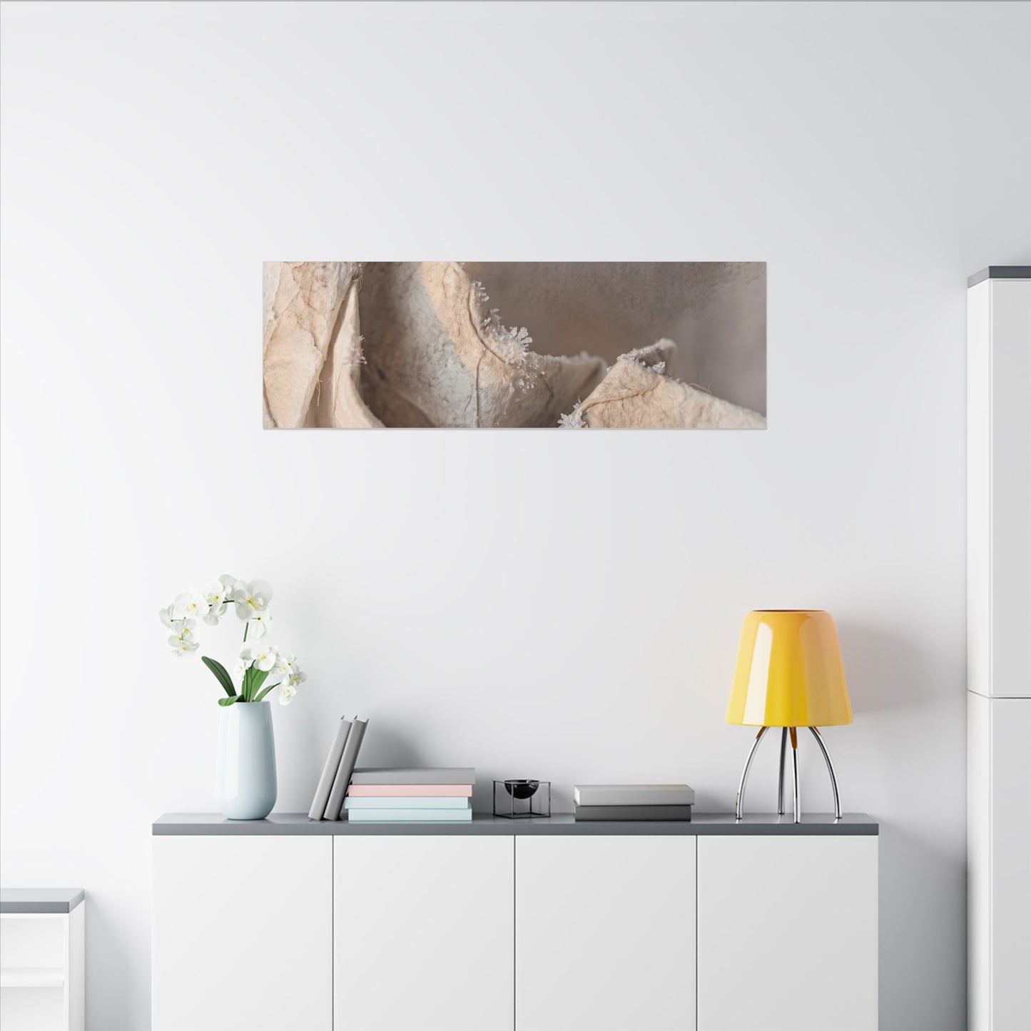 Japandi Paper Fold in Candlelight | Watercolor Canvas Art