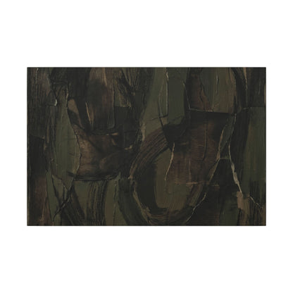 Mixed Media Dark Japandi Textured Canvas Art