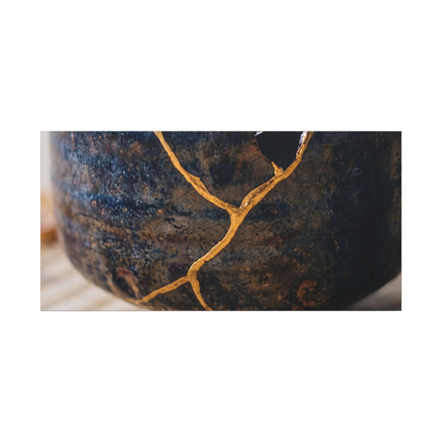 Tea Ceremony Autumn Canvas Art | Kintsugi Healing Design