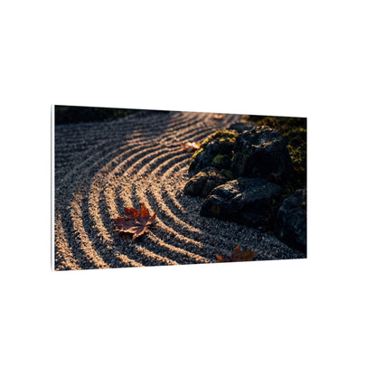 Rock Garden Moody Minimal Canvas Art | Bold Dark Japandi Art