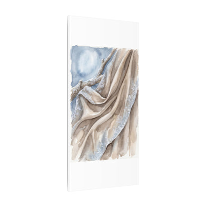 Silk Drape Winter Canvas Art | Japandi Cozy Design