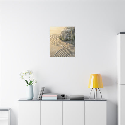 Rock Garden Winter Canvas Art | Zen Peaceful Design