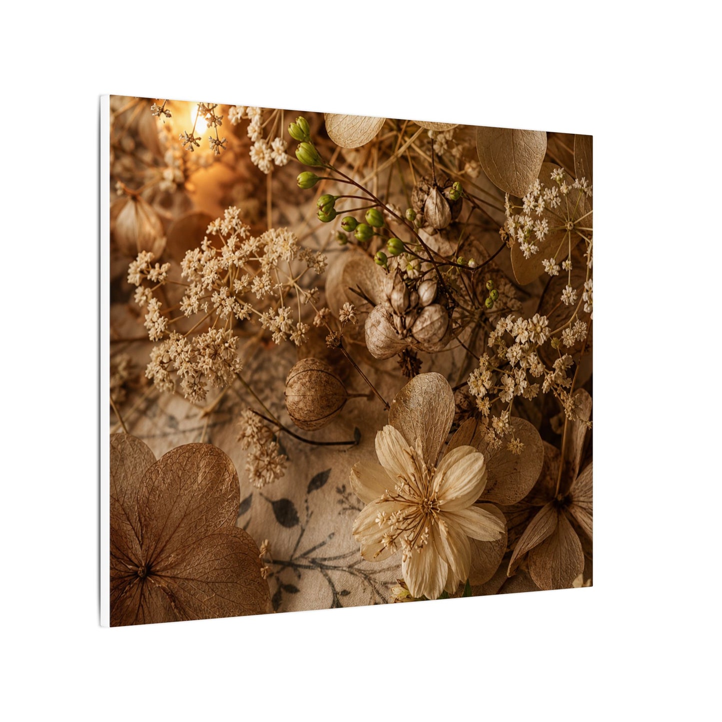 Spring Dried Flowers Japanese Pattern Canvas Art | Earthy Decor