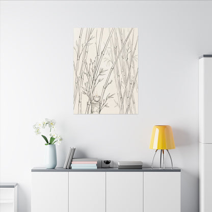 Candlelight Bamboo Grove Canvas Art - Japandi Fukinsei