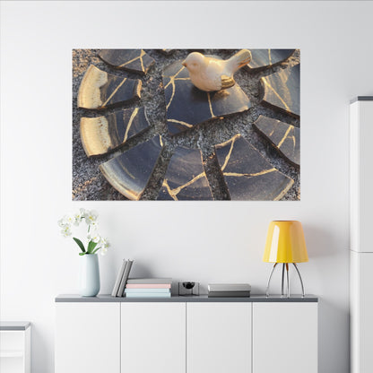 Golden Hour Broken Pottery Canvas Art - Kintsugi Datsuzoku