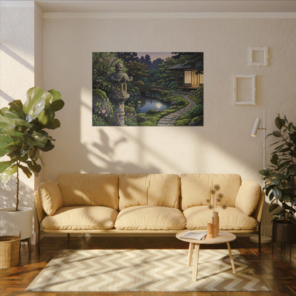 Spring Moonlit Garden Gold Vein Canvas Art | Resilient Decor