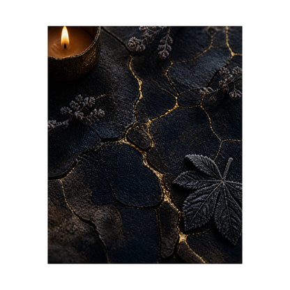 Luxurious Cracked Earth Wall Art Print - Moody Minimal Dark Japandi