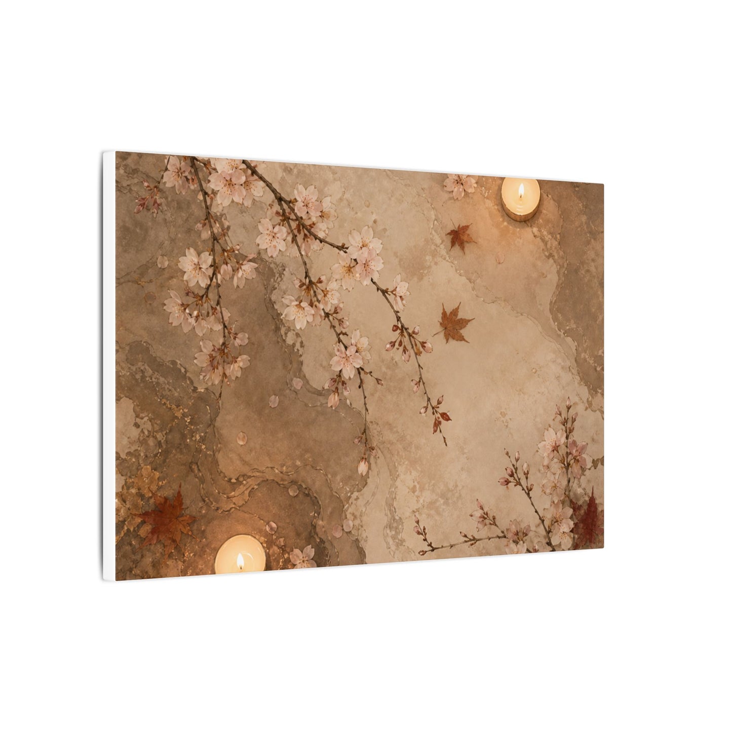 Cherry Blossom Canvas Art | Autumn Japandi Japanese Pattern Art