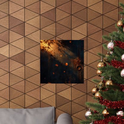 Rust Patina Wall Art Print | Autumn Dark Japandi Shadow Zen Art