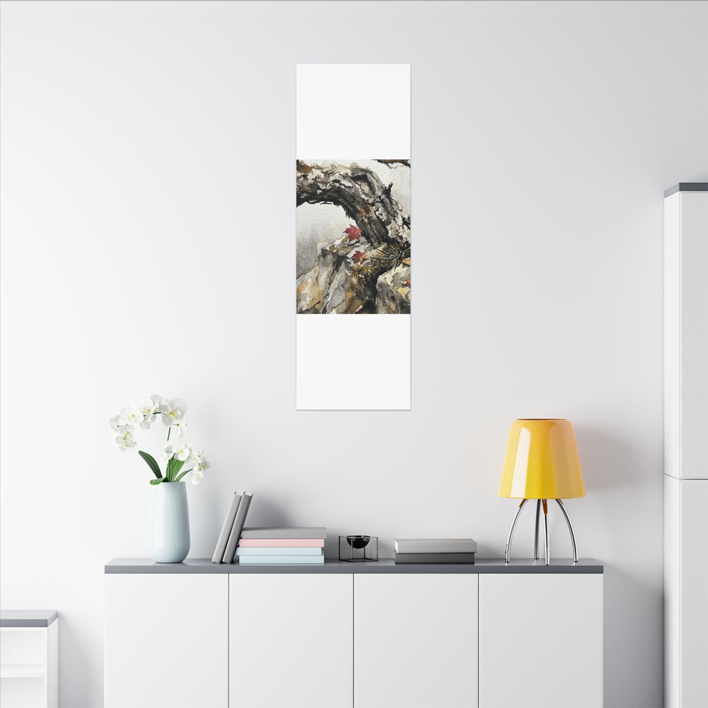 Pine Tree Autumn Canvas Art | Japandi Earthy Design