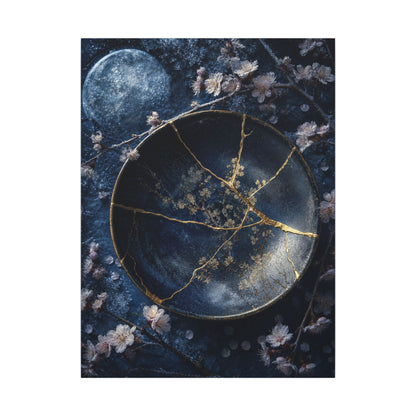 Cherry Blossom Winter Canvas Art | Kintsugi Philosophical Design