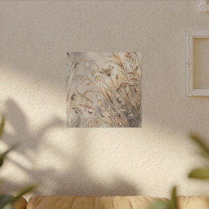 Winter Dried Flowers Watercolor Canvas Art | Warm Decor