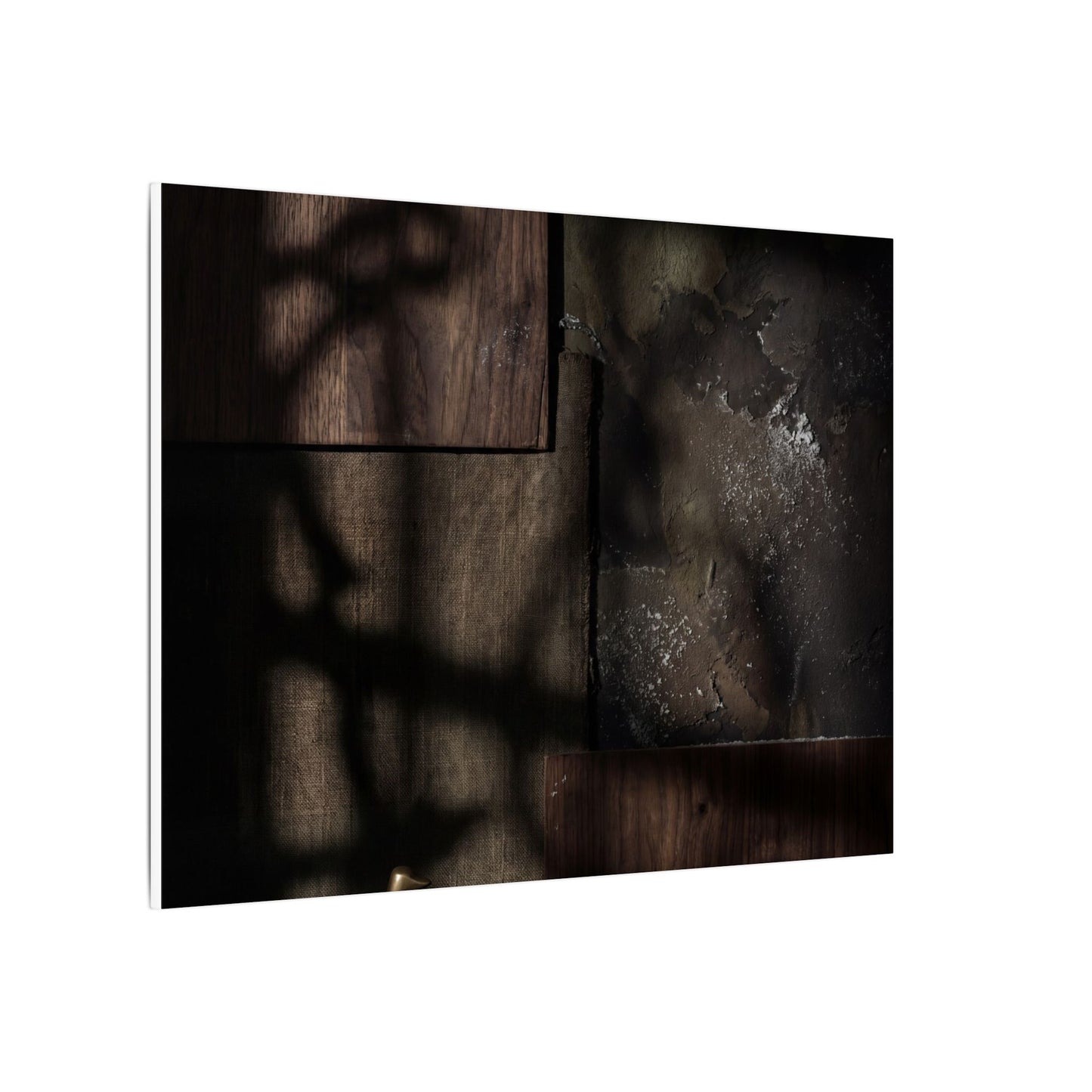 Dark Japandi Shadow Play in Candlelight | Dark Texture Canvas Art
