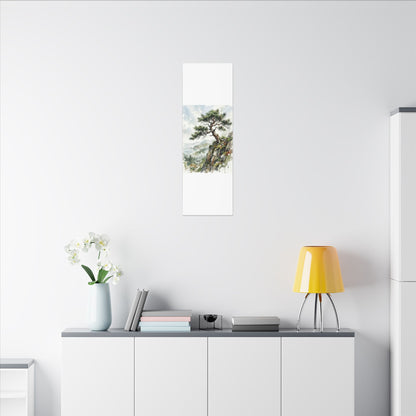 Pine Tree Spring Canvas Art | Japandi Neutral Design