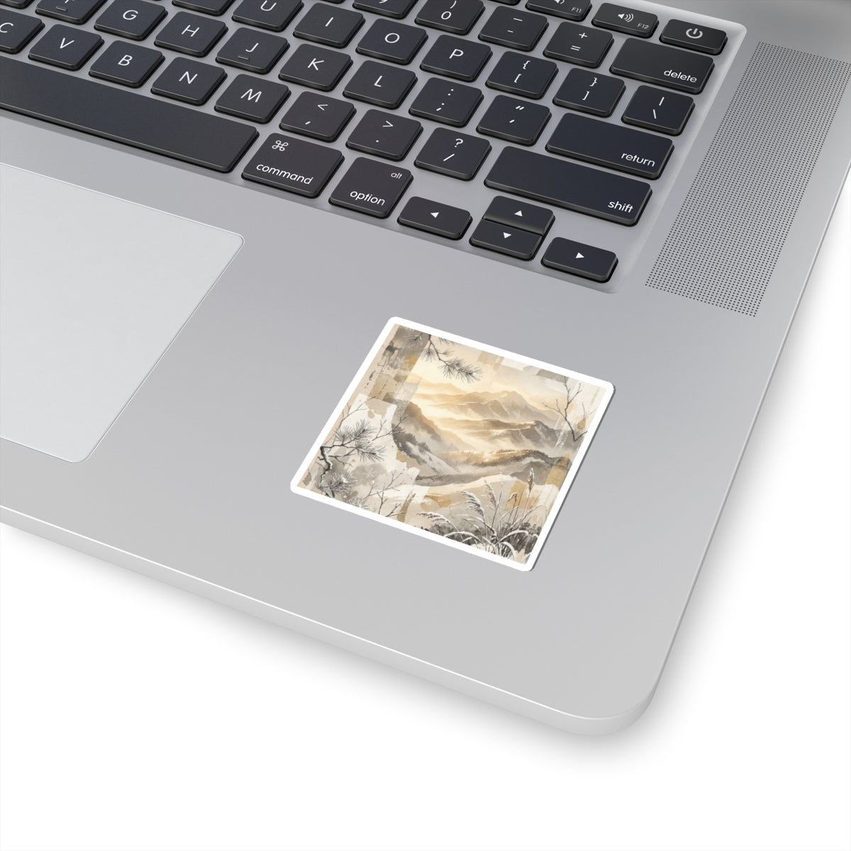 Winter Mountain Mist Japanese Pattern Sticker | Cozy Decor