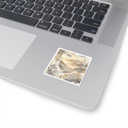 Winter Mountain Mist Japanese Pattern Sticker | Cozy Decor