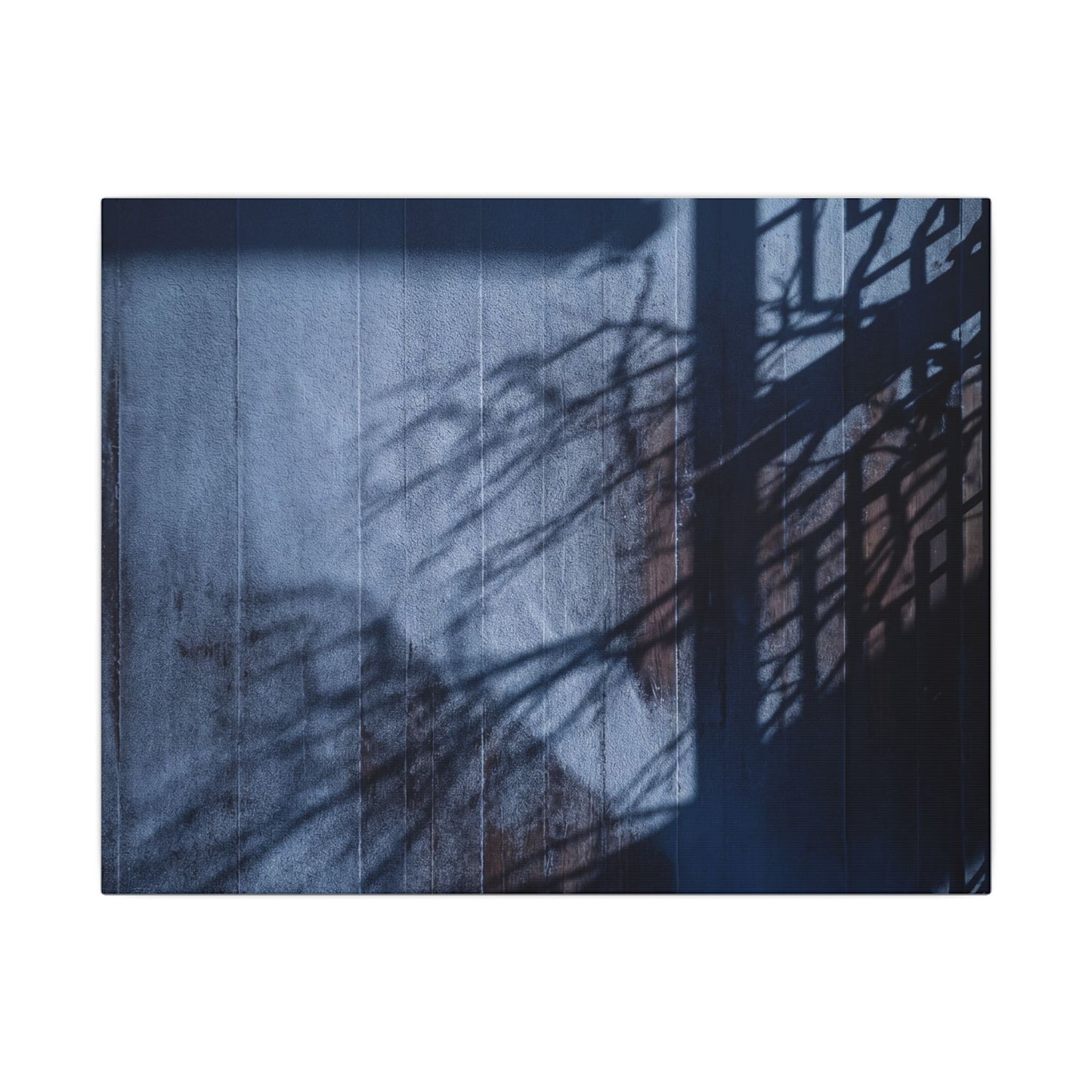 Shadow Play Moody Minimal Canvas Art | Moody Dark Japandi Art