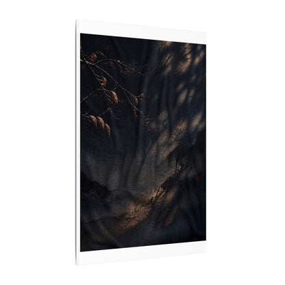 Atmospheric Silk Drape Canvas Art - Charcoal Ink Dark Japandi