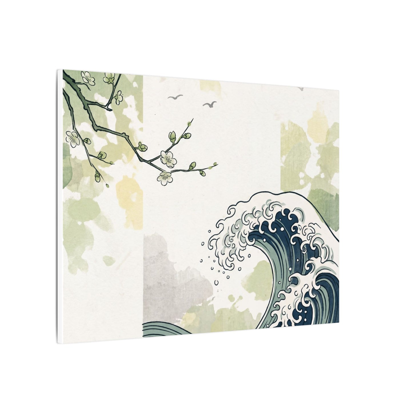 Spring Ocean Wave Ukiyo E Inspired Canvas Art | Serene Decor