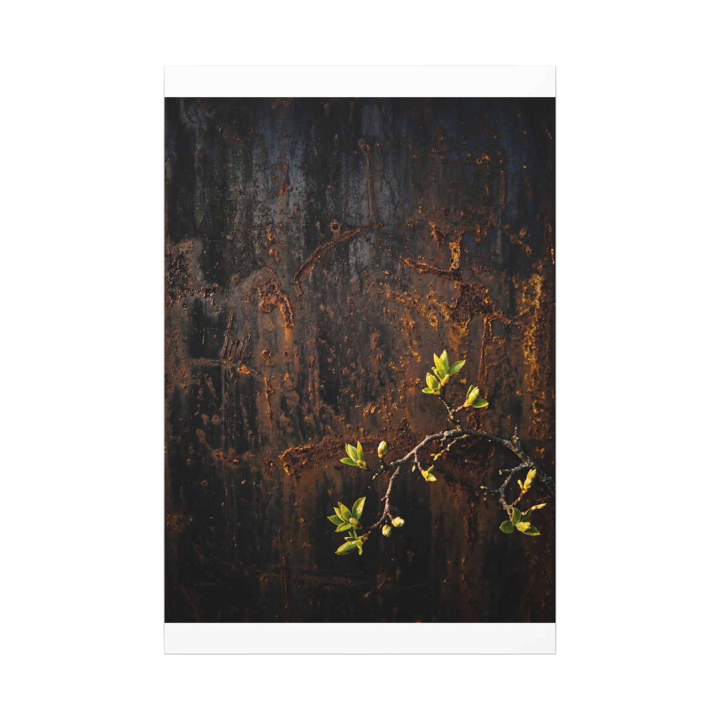 Golden Hour Rust Patina Canvas Art - Dark Japandi Fukinsei