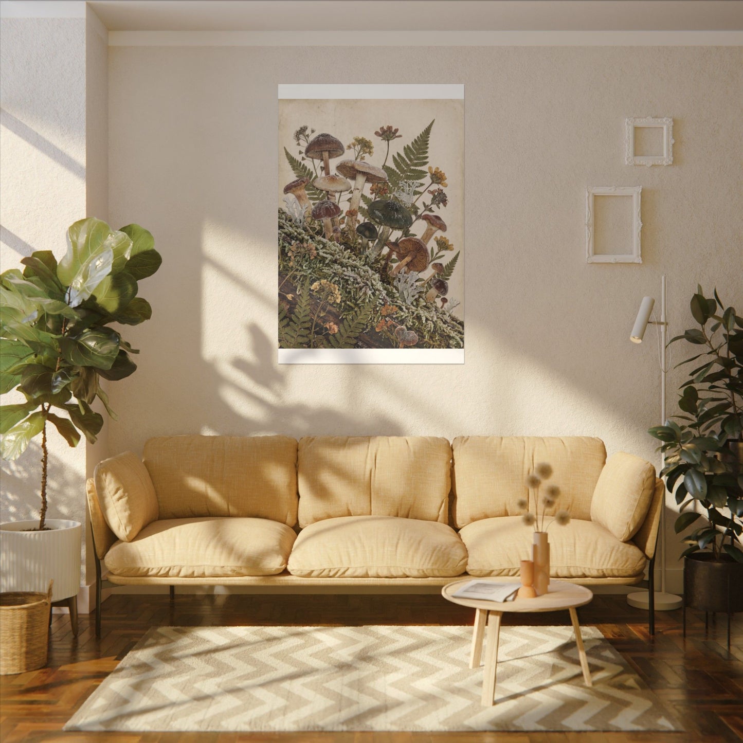 Winter Wild Mushrooms Herbarium Canvas Art | Enchanting Decor