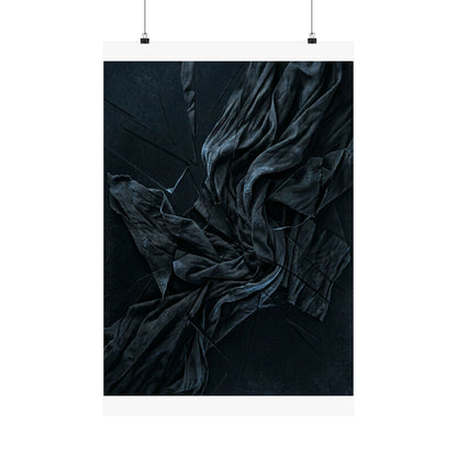Silk Drape Wall Art Print | Winter Dark Japandi Moody Minimal Art