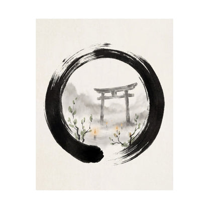 Spring Torii Gate Enso Wall Art Print | Calm Decor