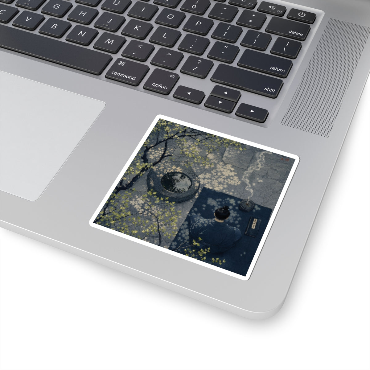 Zen Incense Smoke in Dappled | Ukiyo E Inspired Sticker