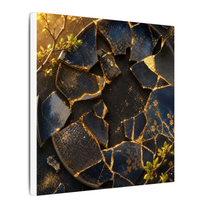 Golden Hour Broken Pottery Canvas Art - Kintsugi Ma
