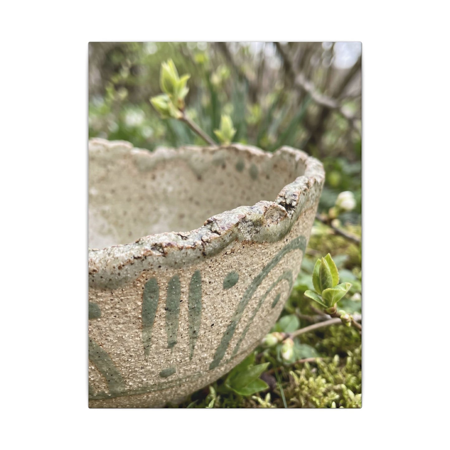 Elegant Ceramic Bowl Canvas Art - Japanese Pattern Japandi