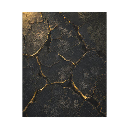 Cracked Earth Canvas Art | Winter Dark Japandi Shadow Zen Art