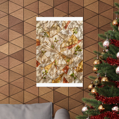 Artful Paper Fold Wall Art Print - Gold Repair Kintsugi