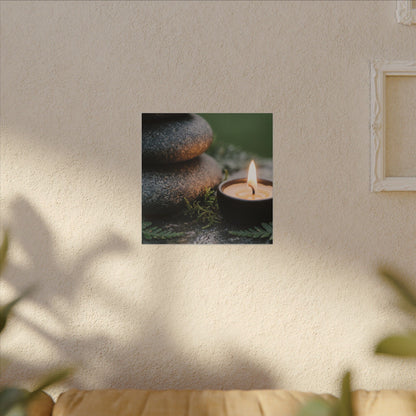 Warm River Stones Canvas Art - Japanese Pattern Japandi