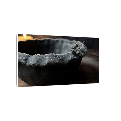 Ceramic Bowl Canvas Art | Winter Dark Japandi Shadow Zen Art