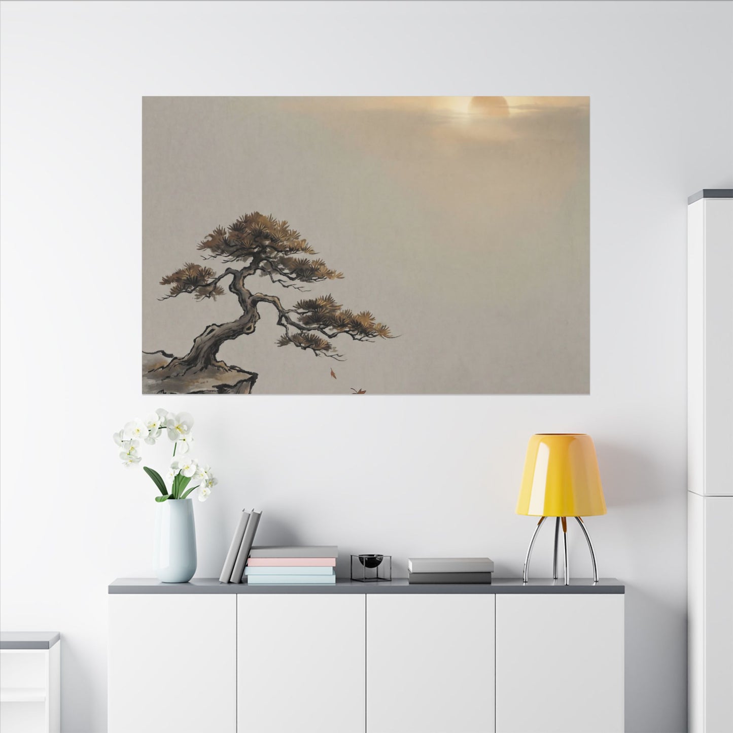 Pine Tree Canvas Art | Autumn Zen Karesansui Art