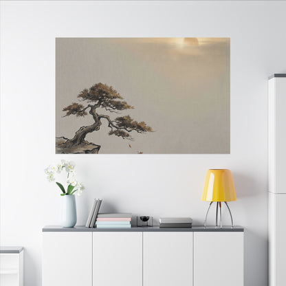 Pine Tree Canvas Art | Autumn Zen Karesansui Art