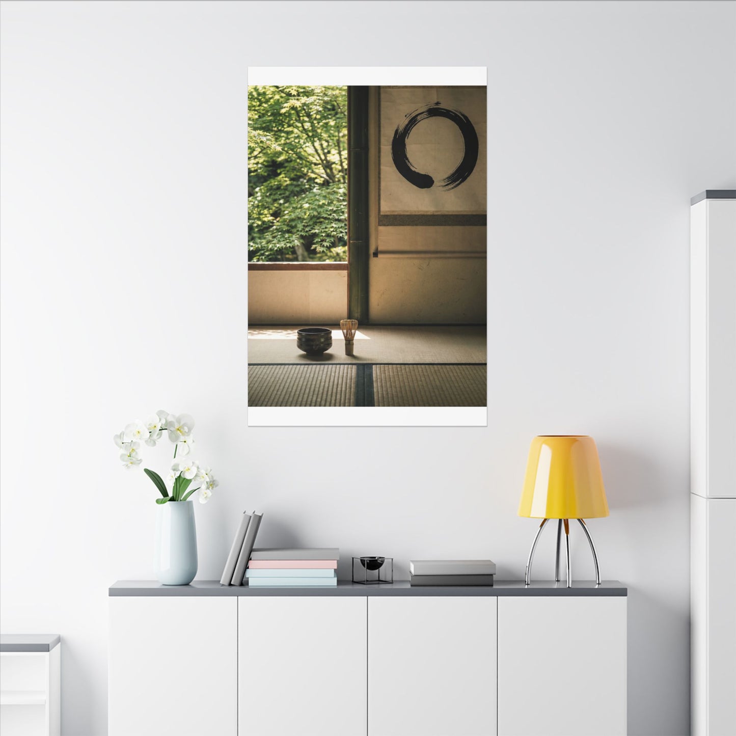 Tea Ceremony Enso Canvas Art | Serene Zen Art