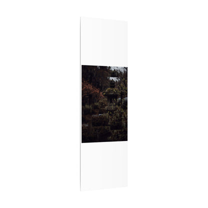 Stone Lantern Spring Canvas Art | Dark Japandi Bold Design