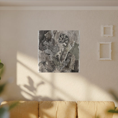 Japandi Fern Unfurling in Overcast | Texture Canvas Art