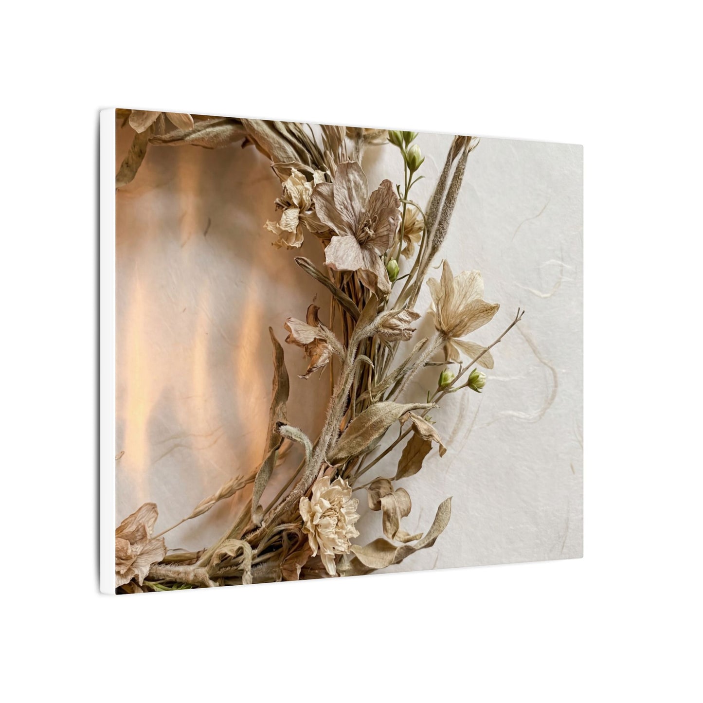 Dried Flowers Japanese Pattern Canvas Art | Neutral Japandi Art