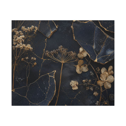 Philosophical Dried Flowers Canvas Art - Broken Beauty Kintsugi