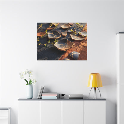 Spring Broken Pottery Gold Vein Canvas Art | Philosophical Decor