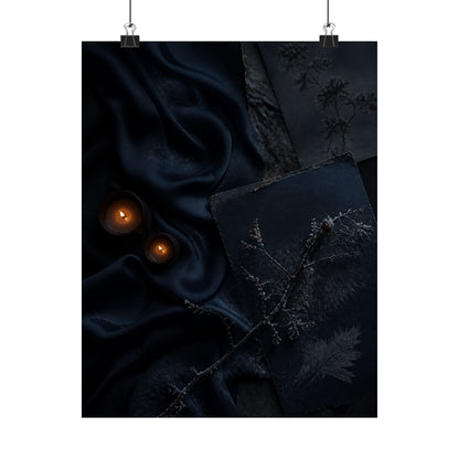 Silk Drape Wall Art Print | Winter Dark Japandi Moody Minimal Art