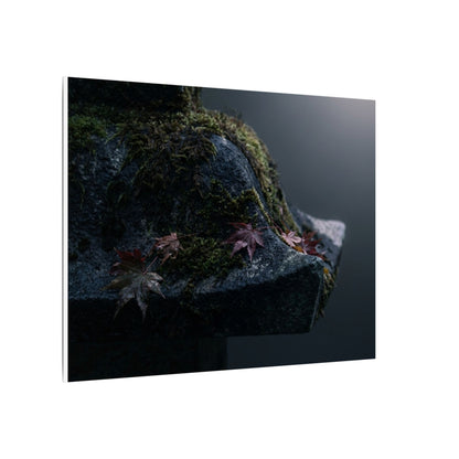 Stone Lantern Moody Minimal Canvas Art | Sophisticated Dark Japandi Art