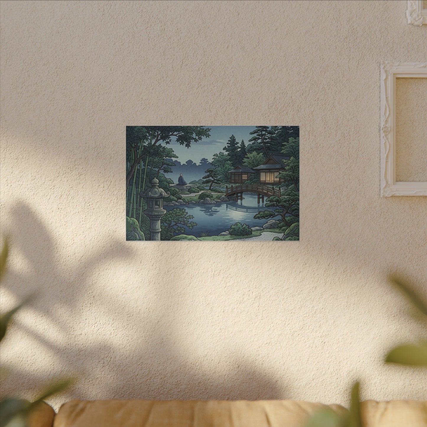 Summer Moonlit Garden Ukiyo E Inspired Canvas Art | Serene Decor