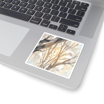 Elegant Shadow Play Sticker - Watercolor Japandi