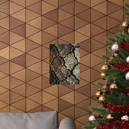 Cracked Earth Japanese Pattern Wall Art Print | Elegant Japandi Art