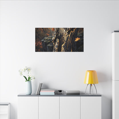 Pine Tree Autumn Canvas Art | Kintsugi Beautiful Design