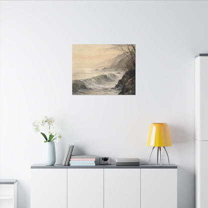Ocean Wave Spring Canvas Art | Japandi Elegant Design